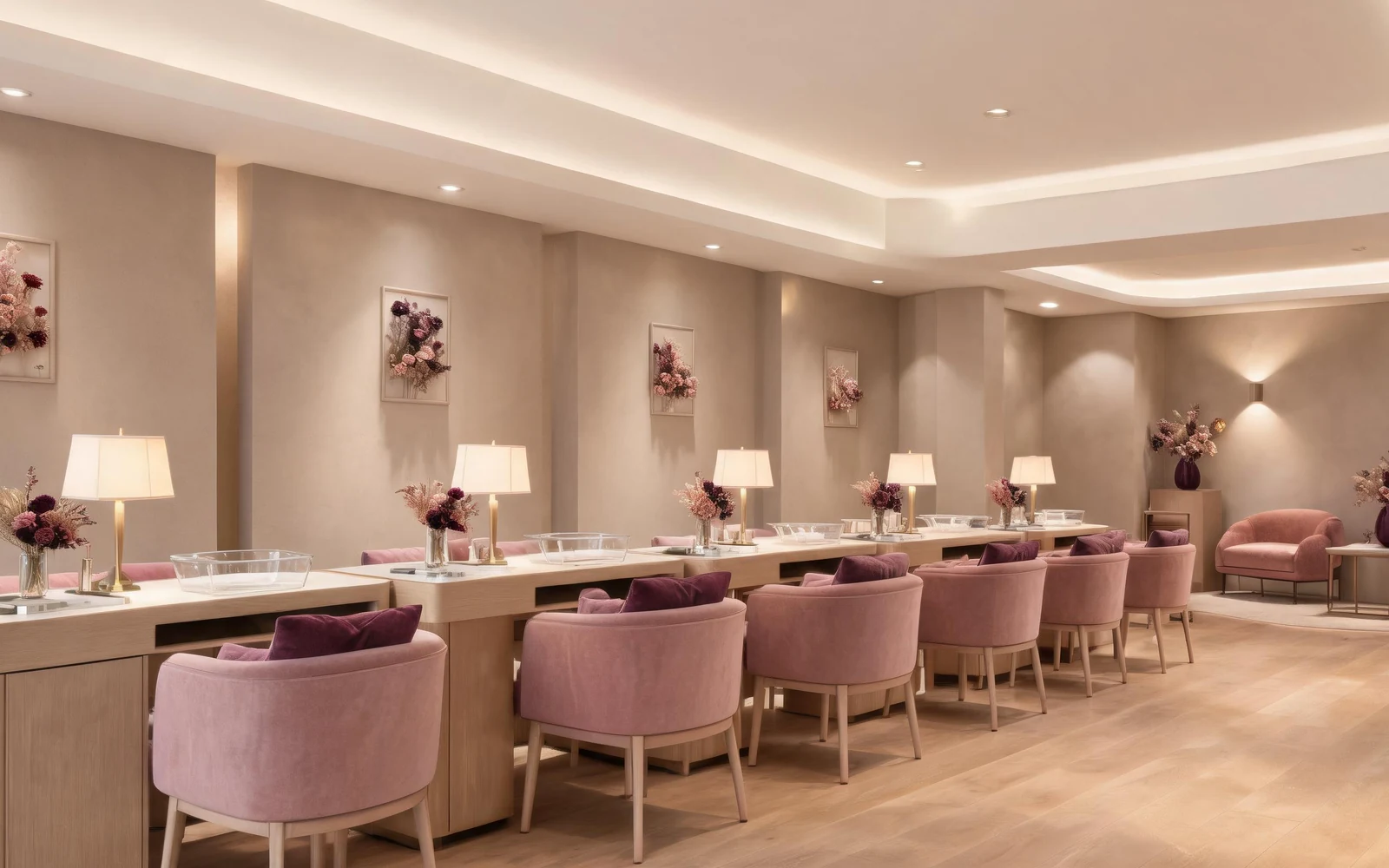 Nail treatment in a calm beauty studio