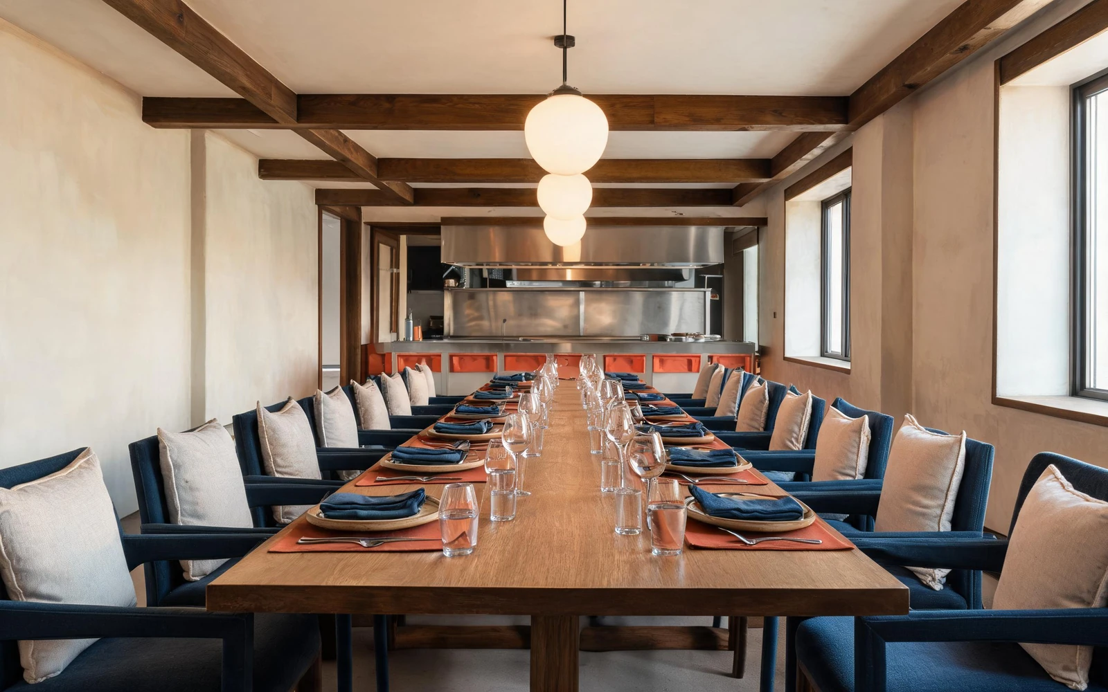 Private dining room set for a small gathering