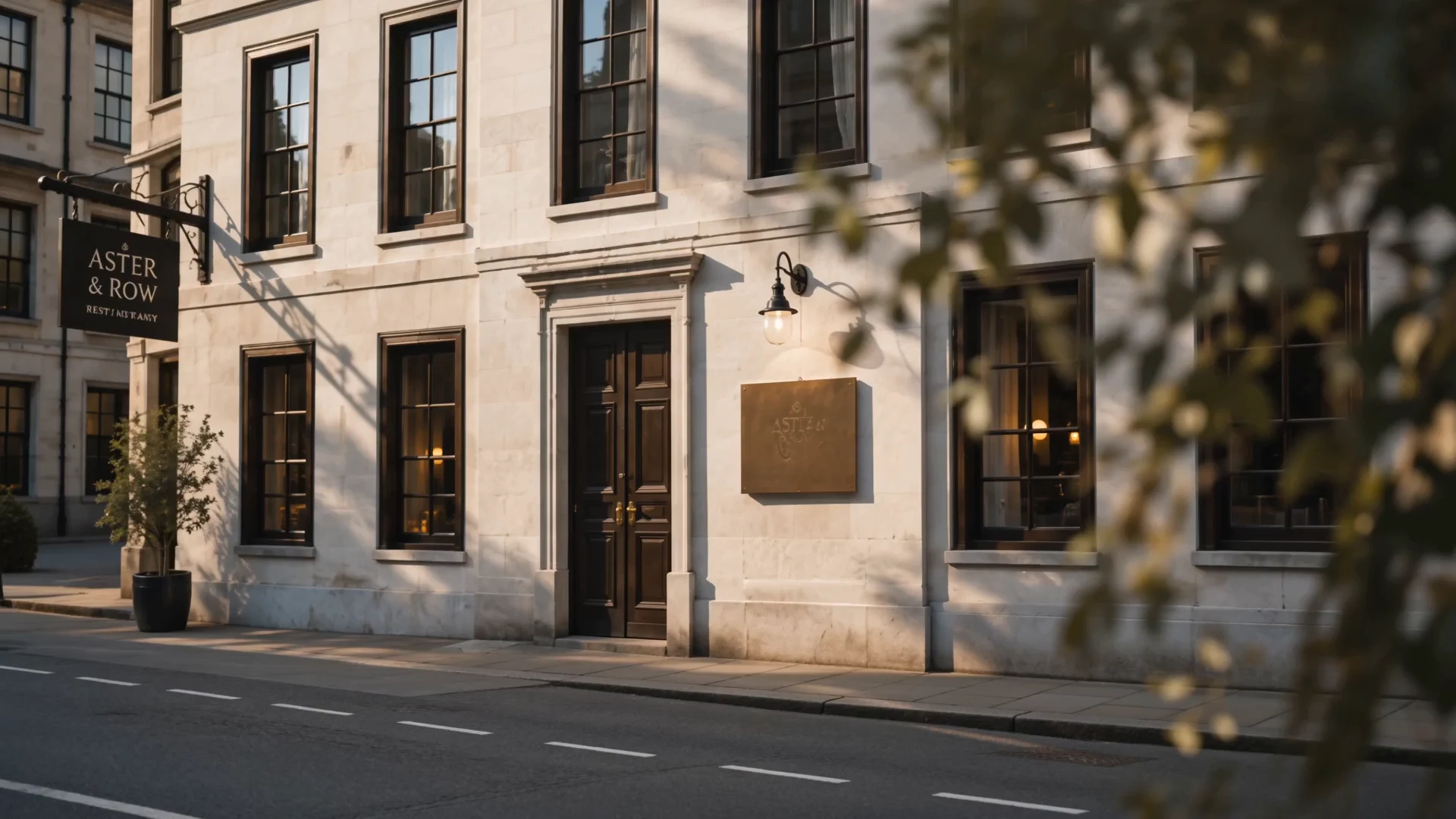 Aster and Row fictional restaurant concept homepage