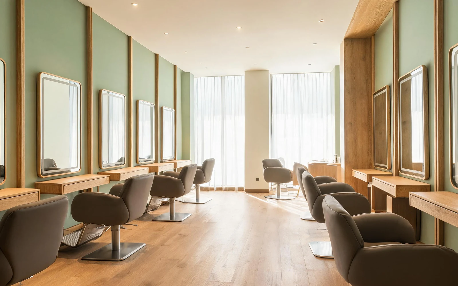 Hair stylist working in a modern salon