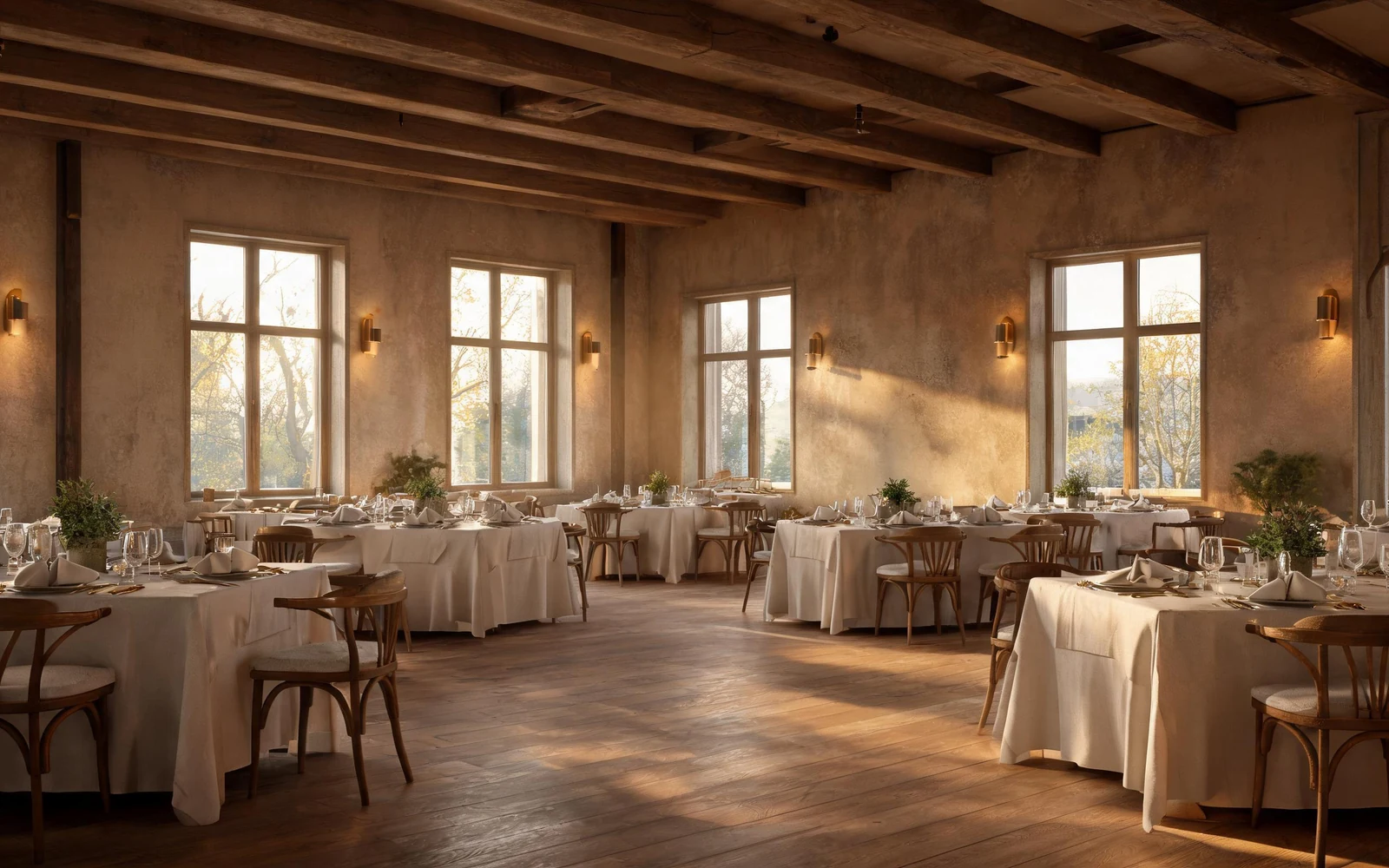 Warm restaurant interior used for a demonstration website